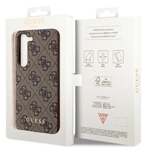 Etui Guess 4G Charms Collection na Samsung Galaxy A35 - brązowe