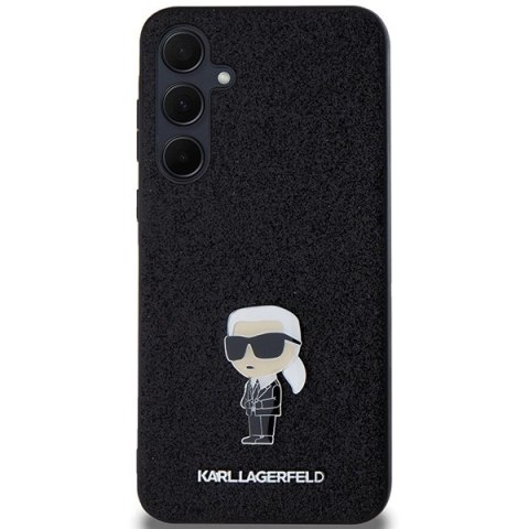 Etui Karl Lagerfeld Fixed Glitter Ikonik Logo Metal Pin na Samsung Galaxy A35 - czarne Etui Karl Lagerfeld Fixed Glitter Ikonik Logo Metal Pin na Samsung Galaxy A35 - czarne