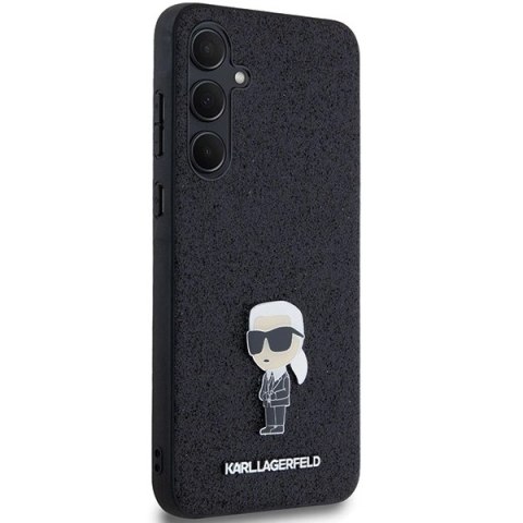 Etui Karl Lagerfeld Fixed Glitter Ikonik Logo Metal Pin na Samsung Galaxy A35 - czarne Etui Karl Lagerfeld Fixed Glitter Ikonik Logo Metal Pin na Samsung Galaxy A35 - czarne