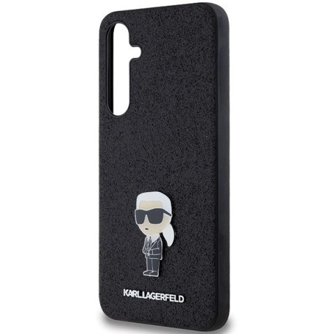 Etui Karl Lagerfeld Fixed Glitter Ikonik Logo Metal Pin na Samsung Galaxy A35 - czarne Etui Karl Lagerfeld Fixed Glitter Ikonik Logo Metal Pin na Samsung Galaxy A35 - czarne