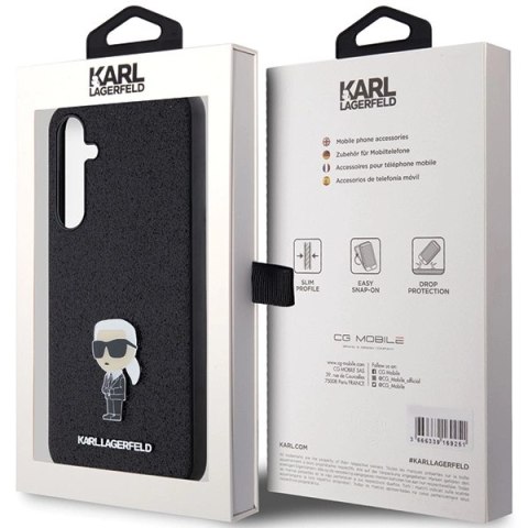 Etui Karl Lagerfeld Fixed Glitter Ikonik Logo Metal Pin na Samsung Galaxy A55 - czarne