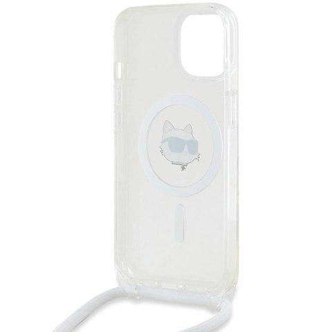 Etui Karl Lagerfeld IML Choupette Head & Cord MagSafe na iPhone 14 / 13 / 15 - przezroczyste Etui Karl Lagerfeld IML Choupette Head & Cord MagSafe na iPhone 14 / 13 / 15 - przezroczyste