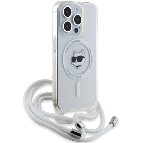 Etui Karl Lagerfeld IML Choupette Head&Cord MagSafe na iPhone 15 Pro Max - przezroczyste