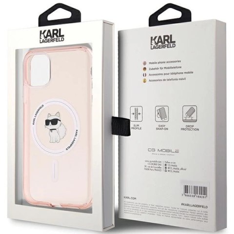 Etui Karl Lagerfeld IML Choupette MagSafe na iPhone 11 / Xr - różowe