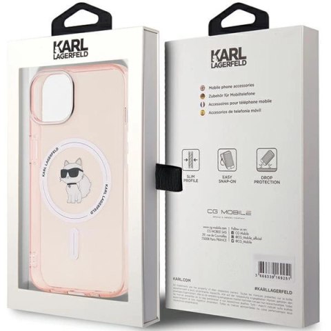 Etui Karl Lagerfeld IML Choupette MagSafe na iPhone 14 / 15 / 13 - różowe Etui Karl Lagerfeld IML Choupette MagSafe na iPhone 14 / 15 / 13 - różowe