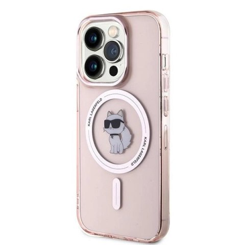 Etui Karl Lagerfeld IML Choupette MagSafe na iPhone 14 Pro Max - różowe