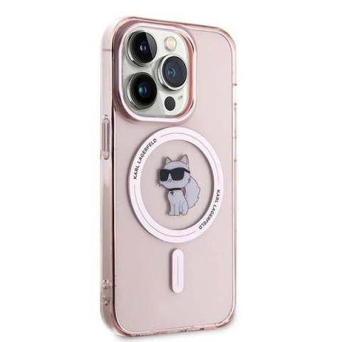 Etui Karl Lagerfeld IML Choupette MagSafe na iPhone 14 Pro Max - różowe