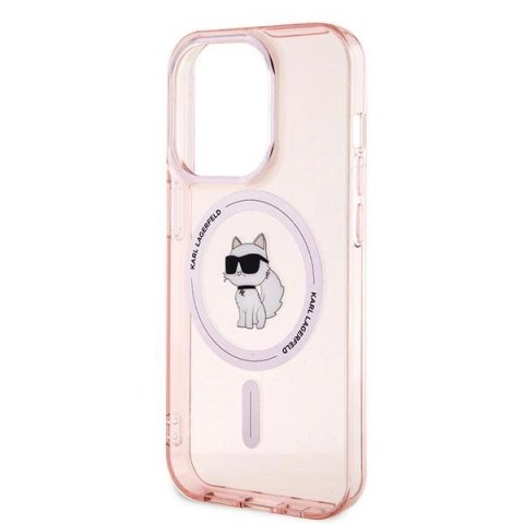 Etui Karl Lagerfeld IML Choupette MagSafe na iPhone 14 Pro Max - różowe