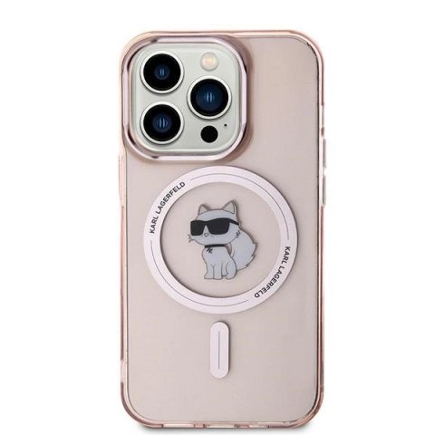 Etui Karl Lagerfeld IML Choupette MagSafe na iPhone 14 Pro - różowe