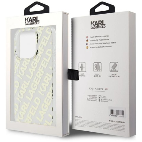 Etui Karl Lagerfeld IML Fullover Logo na iPhone 15 Pro - złote