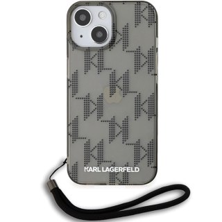Etui Karl Lagerfeld IML Mono KL Pattern & Cord na iPhone 15 / 14 / 13 - czarne