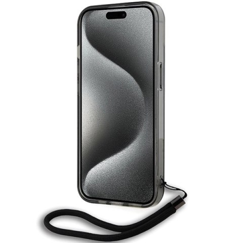 Etui Karl Lagerfeld IML Mono KL Pattern & Cord na iPhone 15 / 14 / 13 - czarne Etui Karl Lagerfeld IML Mono KL Pattern & Cord na iPhone 15 / 14 / 13 - czarne
