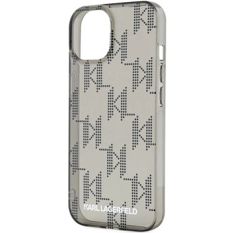 Etui Karl Lagerfeld IML Mono KL Pattern & Cord na iPhone 15 / 14 / 13 - czarne Etui Karl Lagerfeld IML Mono KL Pattern & Cord na iPhone 15 / 14 / 13 - czarne