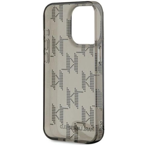 Etui Karl Lagerfeld IML Mono KL Pattern & Cord na iPhone 15 Pro - czarne Etui Karl Lagerfeld IML Mono KL Pattern & Cord na iPhone 15 Pro - czarne