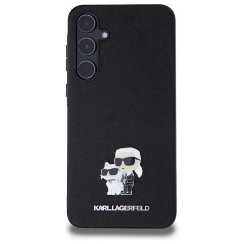 Etui Karl Lagerfeld Saffiano Karl&Choupette Pin na Samsung Galaxy A55 - czarne Etui Karl Lagerfeld Saffiano Karl&Choupette Pin na Samsung Galaxy A55 - czarne