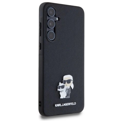 Etui Karl Lagerfeld Saffiano Karl&Choupette Pin na Samsung Galaxy A55 - czarne Etui Karl Lagerfeld Saffiano Karl&Choupette Pin na Samsung Galaxy A55 - czarne