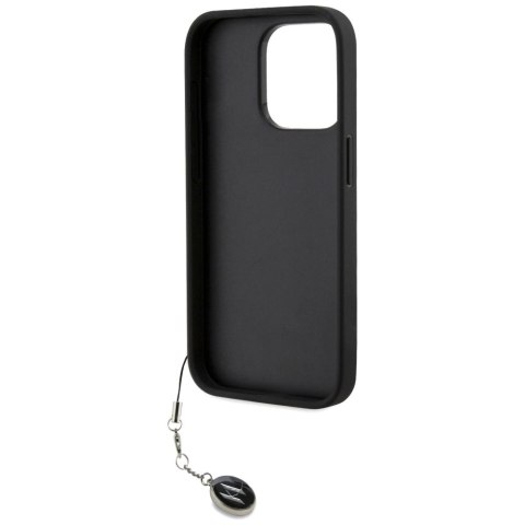 Etui Karl Lagerfeld Saffiano Rhinestones & Charm na iPhone 15 Pro Max - czarne