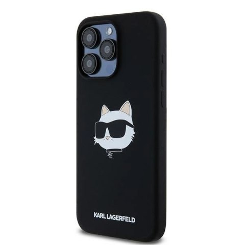 Etui Karl Lagerfeld Silicone Choupette Head MagSafe na iPhone 15 Pro Max - czarne