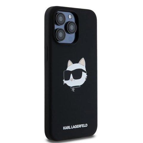 Etui Karl Lagerfeld Silicone Choupette Head MagSafe na iPhone 15 Pro - czarne