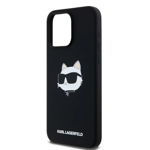 Etui Karl Lagerfeld Silicone Choupette Head MagSafe na iPhone 15 Pro - czarne