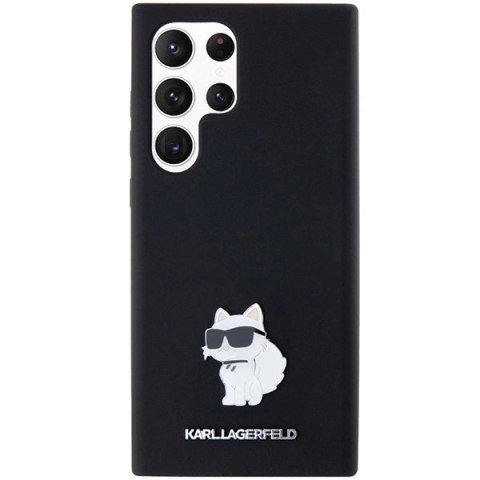 Etui Karl Lagerfeld Silicone Choupette Metal Pin na Samsung Galaxy S24 Ultra - czarne