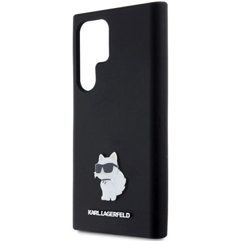Etui Karl Lagerfeld Silicone Choupette Metal Pin na Samsung Galaxy S24 Ultra - czarne