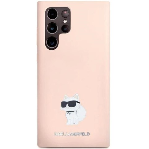 Etui Karl Lagerfeld Silicone Choupette Metal Pin na Samsung Galaxy S24 Ultra - różowe Etui Karl Lagerfeld Silicone Choupette Metal Pin na Samsung Galaxy S24 Ultra - różowe