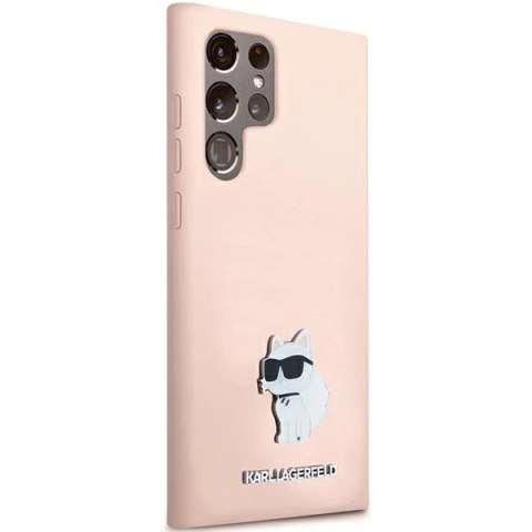 Etui Karl Lagerfeld Silicone Choupette Metal Pin na Samsung Galaxy S24 Ultra - różowe Etui Karl Lagerfeld Silicone Choupette Metal Pin na Samsung Galaxy S24 Ultra - różowe