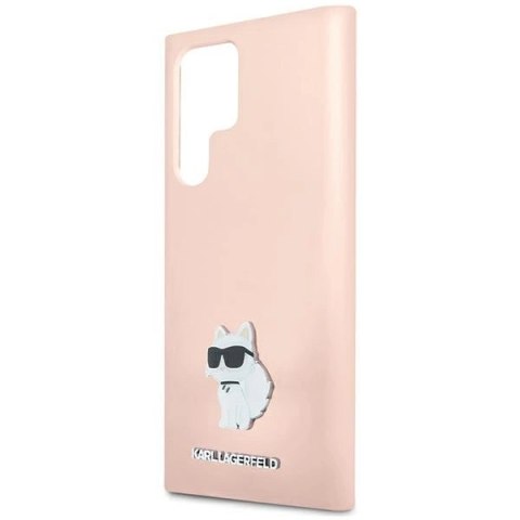 Etui Karl Lagerfeld Silicone Choupette Metal Pin na Samsung Galaxy S24 Ultra - różowe Etui Karl Lagerfeld Silicone Choupette Metal Pin na Samsung Galaxy S24 Ultra - różowe