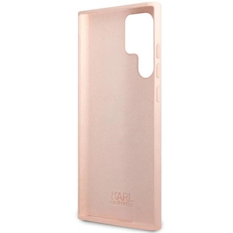 Etui Karl Lagerfeld Silicone Choupette Metal Pin na Samsung Galaxy S24 Ultra - różowe Etui Karl Lagerfeld Silicone Choupette Metal Pin na Samsung Galaxy S24 Ultra - różowe