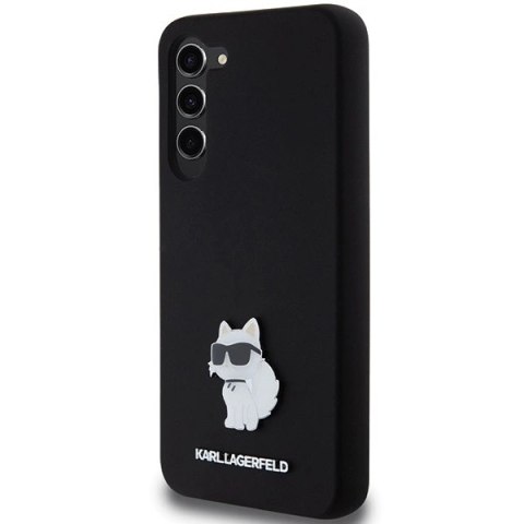 Etui Karl Lagerfeld Silicone Choupette Metal Pin na Samsung Galaxy S24+ - czarne