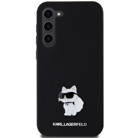 Etui Karl Lagerfeld Silicone Choupette Metal Pin na Samsung Galaxy S24+ - czarne
