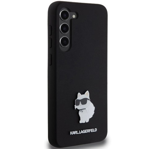 Etui Karl Lagerfeld Silicone Choupette Metal Pin na Samsung Galaxy S24+ - czarne