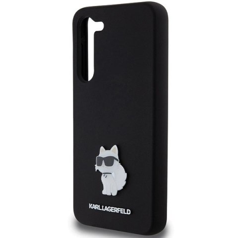 Etui Karl Lagerfeld Silicone Choupette Metal Pin na Samsung Galaxy S24+ - czarne