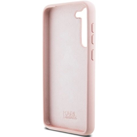 Etui Karl Lagerfeld Silicone Choupette Metal Pin na Samsung Galaxy S24 - różowe