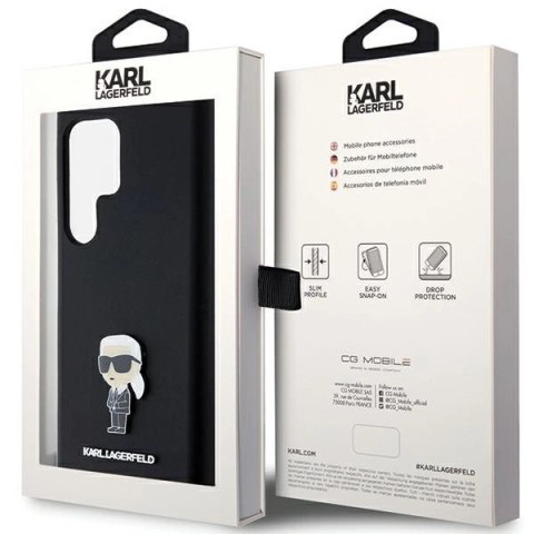 Etui Karl Lagerfeld Silicone Ikonik Metal Pin na Samsung Galaxy S24 Ultra - czarne