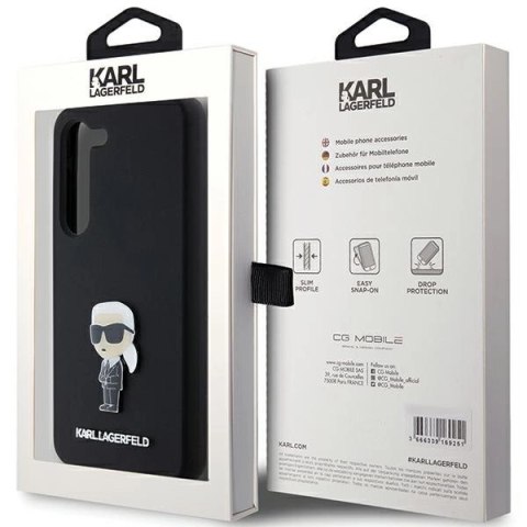 Etui Karl Lagerfeld Silicone Ikonik Metal Pin na Samsung Galaxy S24+ - czarne