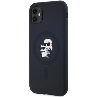 Etui Karl Lagerfeld Silicone Karl&Choupette MagSafe na iPhone 11 / Xr - czarne