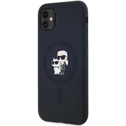 Etui Karl Lagerfeld Silicone Karl&Choupette MagSafe na iPhone 11 / Xr - czarne
