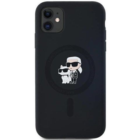 Etui Karl Lagerfeld Silicone Karl&Choupette MagSafe na iPhone 11 / Xr - czarne
