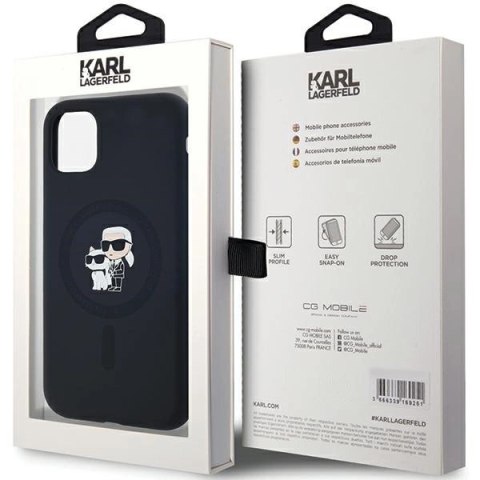 Etui Karl Lagerfeld Silicone Karl&Choupette MagSafe na iPhone 11 / Xr - czarne
