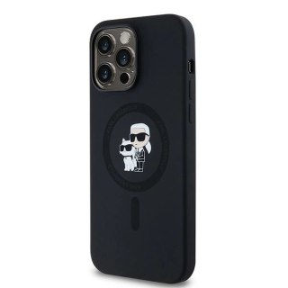 Etui Karl Lagerfeld Silicone Karl&Choupette MagSafe na iPhone 14 Pro Max - czarne