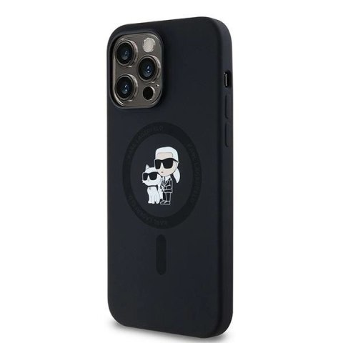Etui Karl Lagerfeld Silicone Karl&Choupette MagSafe na iPhone 14 Pro Max - czarne