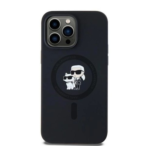 Etui Karl Lagerfeld Silicone Karl&Choupette MagSafe na iPhone 14 Pro Max - czarne