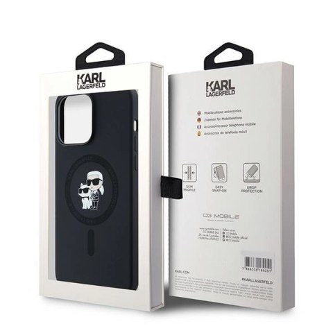 Etui Karl Lagerfeld Silicone Karl&Choupette MagSafe na iPhone 14 Pro Max - czarne