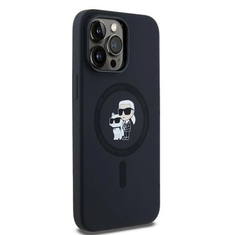 Etui Karl Lagerfeld Silicone Karl&Choupette MagSafe na iPhone 14 Pro - czarne