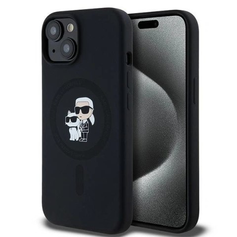 Etui Karl Lagerfeld Silicone Karl&Choupette MagSafe na iPhone 15 / 14 / 13 - czarne