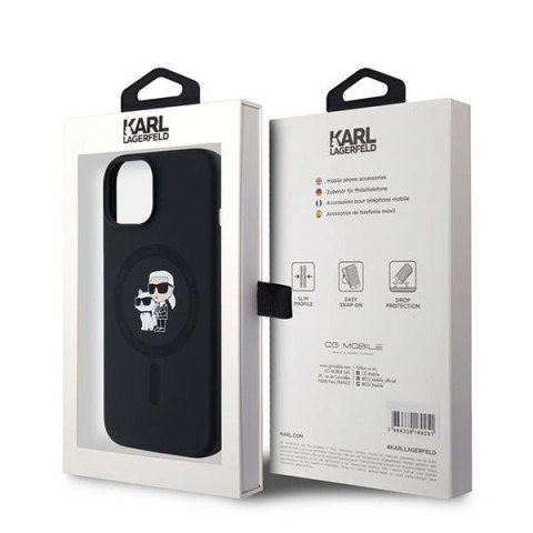 Etui Karl Lagerfeld Silicone Karl&Choupette MagSafe na iPhone 15 / 14 / 13 - czarne