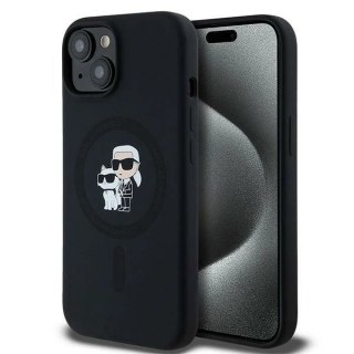 Etui Karl Lagerfeld Silicone Karl&Choupette MagSafe na iPhone 15 Plus / 14 Plus - czarne