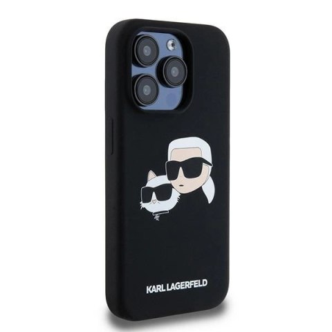 Etui Karl Lagerfeld Silicone Karl&Choupette MagSafe na iPhone 15 Pro - czarne Etui Karl Lagerfeld Silicone Karl&Choupette MagSafe na iPhone 15 Pro - czarne